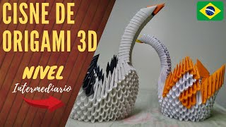 Como fazer Cisne ORIGAMI 3D [upl. by Alemrac398]