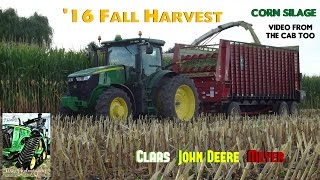 16 Corn Silage Harvest Claas John Deere Meyer Wagons InCab Video [upl. by Anyala844]