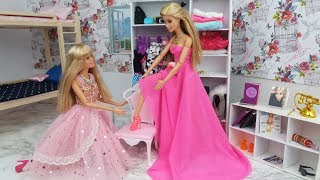 New Dress for Barbie Doll Barbie video in a DIY Miniature Doll House [upl. by Ocsisnarf536]