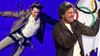 Tom Cruise DIVES Into Olympics Closing Ceremony [upl. by Atig]