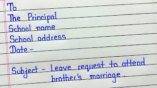 Application for brother marriage in english  Brother marriage leave application [upl. by Florinda]