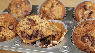 Banana Bread Muffins With Chocolate Chips Tasty amp Quick Recipes [upl. by Caruso]