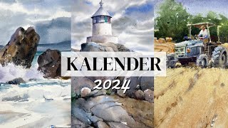 Aquarellkalender 2024 [upl. by Enoid141]