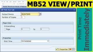 MB52 Select Layout View and Print in SAP  CSI Postage Stamps and stationary Print [upl. by Donnamarie]