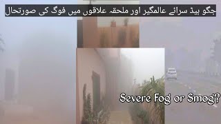 Fog Smog Condition In Punjab Pakistan Morning 625 [upl. by Ahsienal]