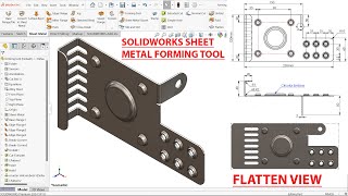 SolidWorks Sheet Metal Tutorial Forming Tools [upl. by Arit]