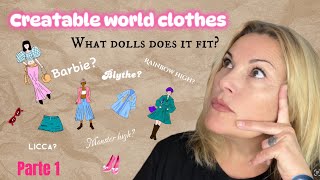 Trying Creatable world clothes on Barbie and other 16 Dolls [upl. by Drofla]