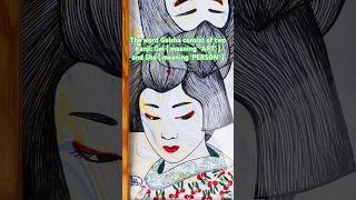 Geisha marbling mixedmediaart art geisha motif myart [upl. by Eirojram]