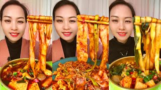 Asmr chinese eating spicy noodles mukbang  Eating fire noodles  Spicy food challenge [upl. by Ailesor]