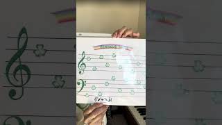 Fun with Shamrock notes ☘️☘️☘️ piano lessons  grand staff  note reading  music lessons [upl. by Naldo]