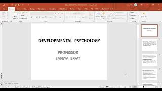 Developmental Psychology Lec1 with ProfSafeya Effat [upl. by Nosrettap135]