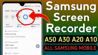 Samsung Screen Recorder  How to record Samsung screen hindi  a50 a30 a20  fantastic advice hindi [upl. by Monte132]