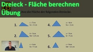 Dreieck Flächen berechnen Übung [upl. by Wind]