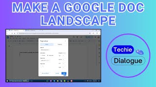 How to Make a Google Doc Landscape [upl. by Aicrag651]