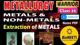 Metallurgy  Extraction Of Metals Metal And Non Metals Science CBSE NCERT [upl. by Milak]