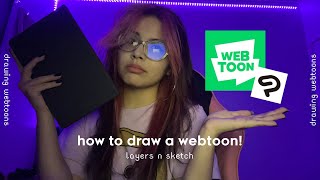 HOW TO MAKE A WEBTOON clip studio paint 🤍 layers and sketch [upl. by Le]