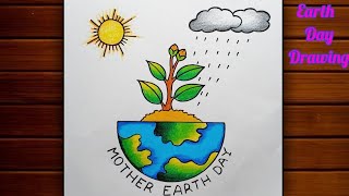 World Earth Day Drawing  Save Earth Poster Making  Mother Earth Day Drawing 2022 [upl. by Targett588]