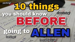 10 things you should know before going to ALLEN in 2024 allen neetaspirant [upl. by Dyl]