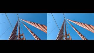 Golden Gate Bridge singing in high wind in crosseyed 3D stereo [upl. by Veta]