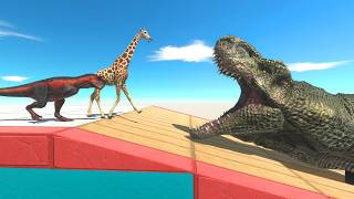 Run Through Dangerous TRex Head Roads  Animal VS Dinosaur  Animal Revolt Battle Simulator [upl. by Chadabe]