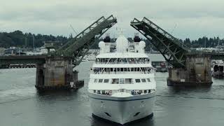 Windstar Cruises Cruise Ship Star Legend Transited The Ballard Locks in Seattle [upl. by Birgitta]