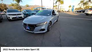 2022 Honda Accord Sedan Pasadena Los Angeles Glendale Alhambra Cerritos Orange County 2500643B [upl. by Enitsirk]