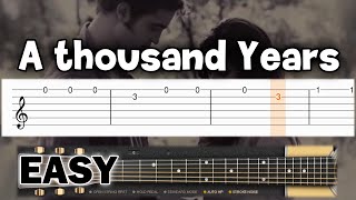 Christina Perri  A Thousand Years  EASY Guitar tutorial TAB [upl. by Aila]