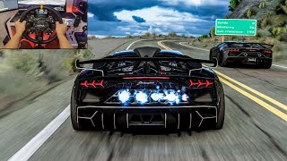 1000HP Lamborghini Aventador SVJ NOS Build Gintani Exhaust Convoy  Assetto Corsa  Moza R16  VR [upl. by Arej772]