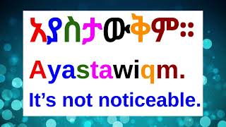 🔵How To Say quotIts Not Noticeablequot amp quotIts Noticeablequot In AmharicAmharic PhrasesAmharic Lesson [upl. by Sonaj]