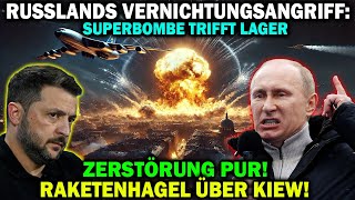 UKRAINEKRIEG Russlands Vernichtungsangriff Superbombe trifft Lager Raketenhagel über Kiew [upl. by Aerb]