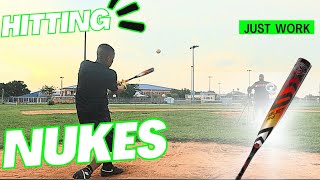 HITTING DINGERS WITH BEST USA BASEBALL BAT 2023 LOUISVILLE SLUGGER PWR SELECT DINGERS AND NUKES [upl. by Jona99]