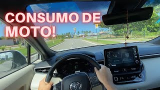 Teste de consumo Corolla Cross XRX Hibrido Incrível Muito econômico [upl. by Opportina]