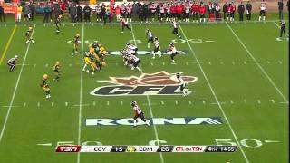 CFL Western SemiFinal Recap Calgary 19 Edmonton 33  November 13 2011 [upl. by Ylrad]