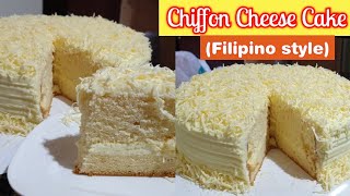 Pinoy Cheese cake  pinoy style cheese cake chiffon Bacheesecake Bake N Roll [upl. by Dagny920]