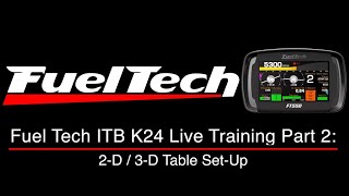 Fuel Tech ITB K24 Live Training Part 2 2D  3D Table SetUp  Evans Performance Academy [upl. by Ruy578]