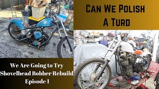 Shovelhead Bobber Rebuild Episode 1 [upl. by Miquela]