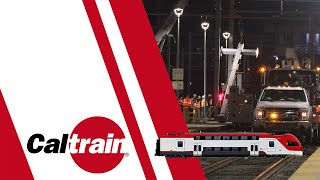 Caltrain Electrification Milestone Reached – Final Pole Installation [upl. by Barolet481]