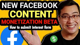 PAANO MAKASALI SA BAGONG MONETIZATION BETA PROGRAM NI FACEBOOK  Baka Hindi Mo Pa Alam [upl. by Eibrad]