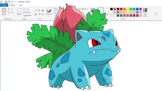 How to draw Pokémon Ivysaur in MS Paint [upl. by Arteid546]