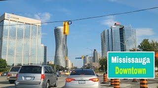 Driving Around Mississauga Downtown  Mississauga City Center  Ontario Canada [upl. by Anilehcim542]