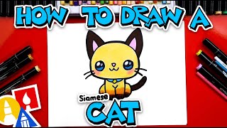 How To Draw A Cartoon Siamese Cat [upl. by Olshausen]