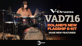 First Look Roland VDrums VAD716  A Digital Snare with a Strainer 🤯 [upl. by Akinam301]