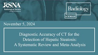 Diagnostic Accuracy of CT for Detection of Hepatic Steatosis MetaAnalysis [upl. by Alinna]