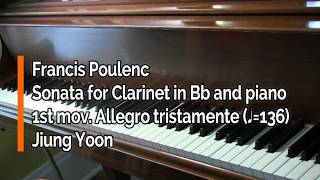 Piano Part  Poulenc Sonata for Clarinet in Bb and Piano I Allegro Tristamente ♩136 [upl. by Akkimat]