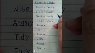 Adjective Adverbs in english Change adjective to adverbs work hard [upl. by Cimah]