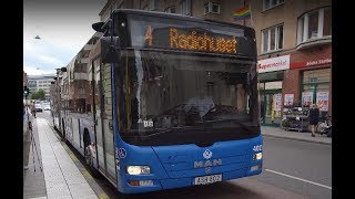 Sweden Stockholm ride with bus No 4 from Södra Station to Fridhemsplan [upl. by Gnuj]