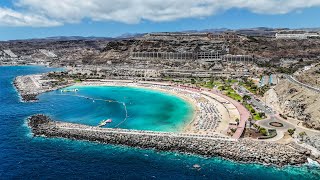 Playa de Amadores Gran Canaria 4K Aerial View Dji Air 3 Dronevideo [upl. by Mailliwnhoj]