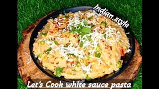 White sauce pasta making recipe in Indian style making likeandsubscribe whitesaucepasta [upl. by Asylem]