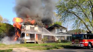 An abandoned home fire amp collapse 800 block of Pavone Benton Harbor [upl. by Earleen952]