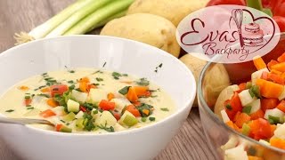 KartoffelSuppe mit GemüseEinlage  vegetarisch  Herbst Rezept  Kochen evasbackparty [upl. by Nylzor]